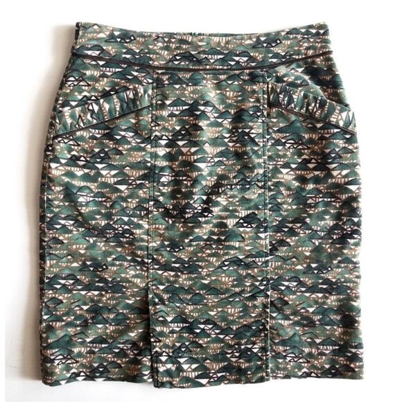 ANTHROPOLOGIE EDME & ESYLLTE GREEN MOUNTAINS SKIRT WOMENS SIZE 0 - Picture 3 of 6